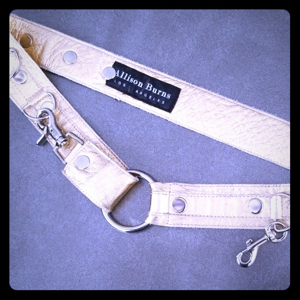 Gold Leather Belt - Allison Burns Los Angeles